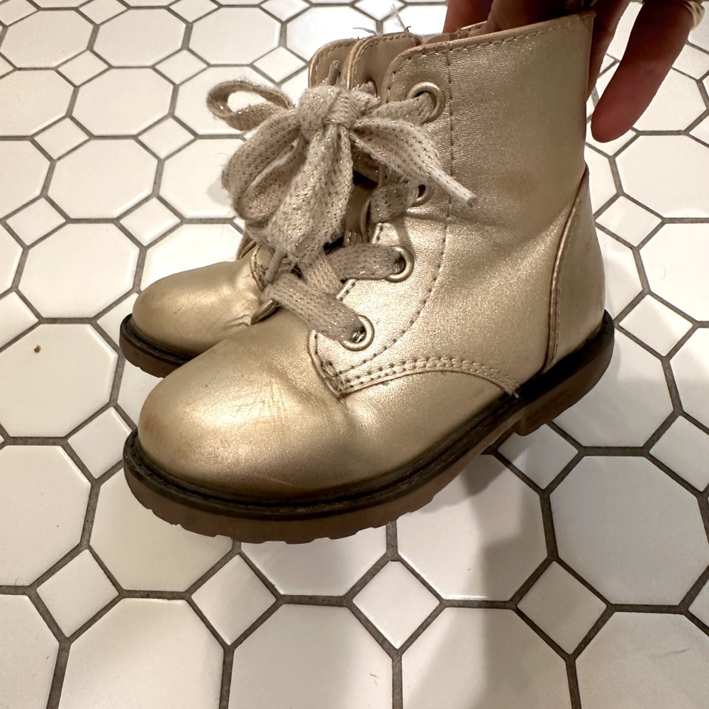 Toddler gold boots